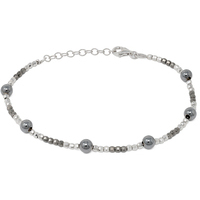 bracciale in argento925 con beads diamantate